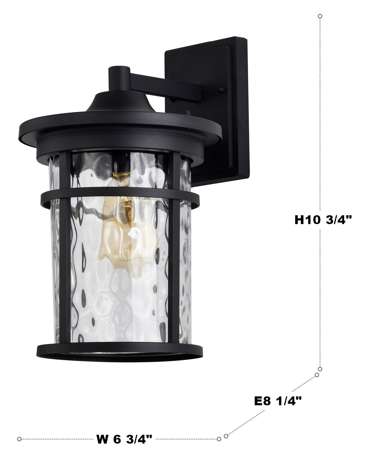 Outdoor Wall Lantern Clear Crack Glass Outdoor Wall Light House Exterior Light Fixture Wall Mount with IP65 Waterproof, Outdoor Wall Sconce Matte Black Finish for House Wall Porch Entryway