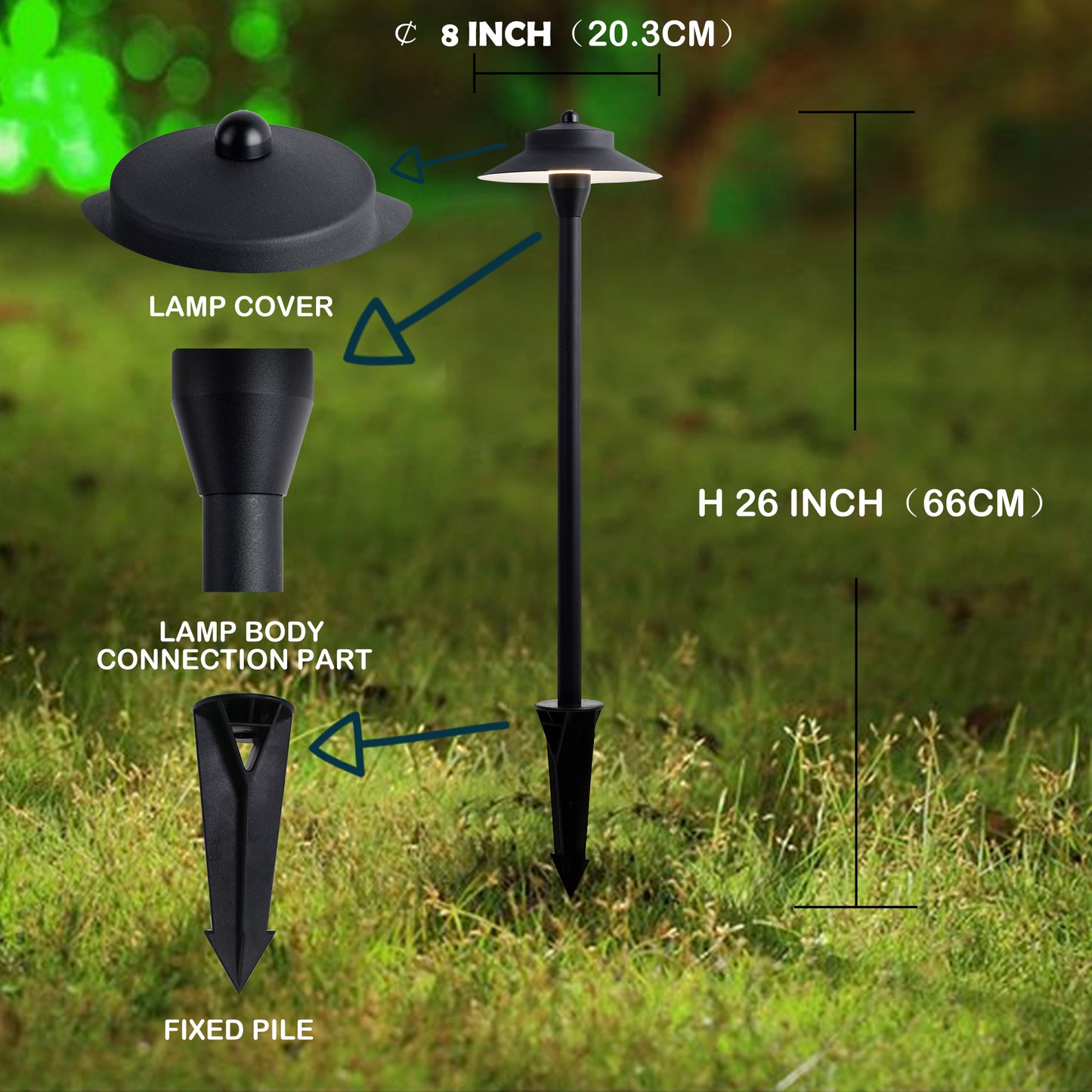 Low Voltage Landscape Lights, IP65 Waterproof Lawn Lights, Garden Lights for Backyard Lawn Landscape Decorative (Not Solar Powered)