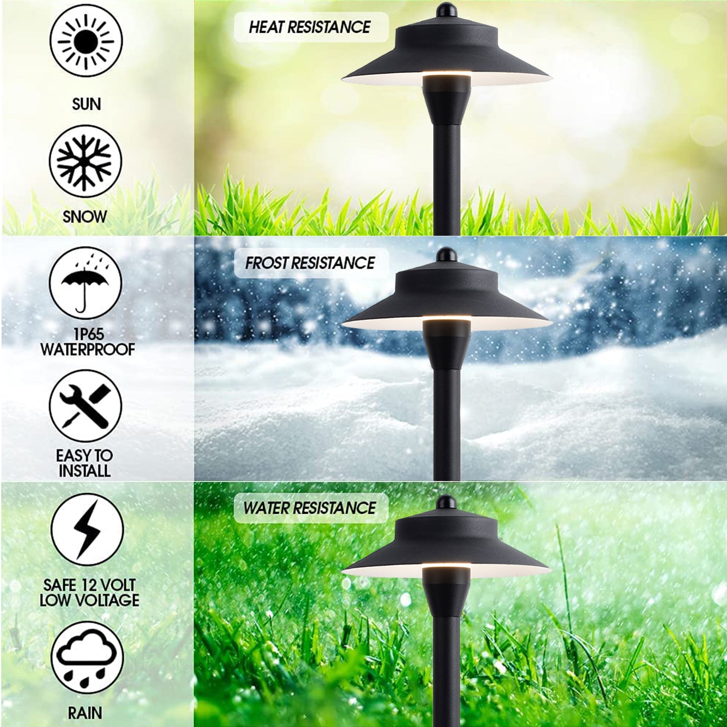 Low Voltage Landscape Lights, IP65 Waterproof Lawn Lights, Garden Lights for Backyard Lawn Landscape Decorative (Not Solar Powered)